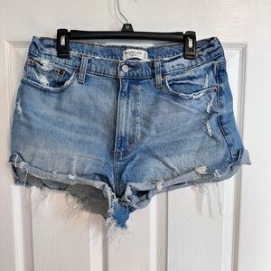 Abercrombie & Fitch Blue Distressed Jean Shorts
